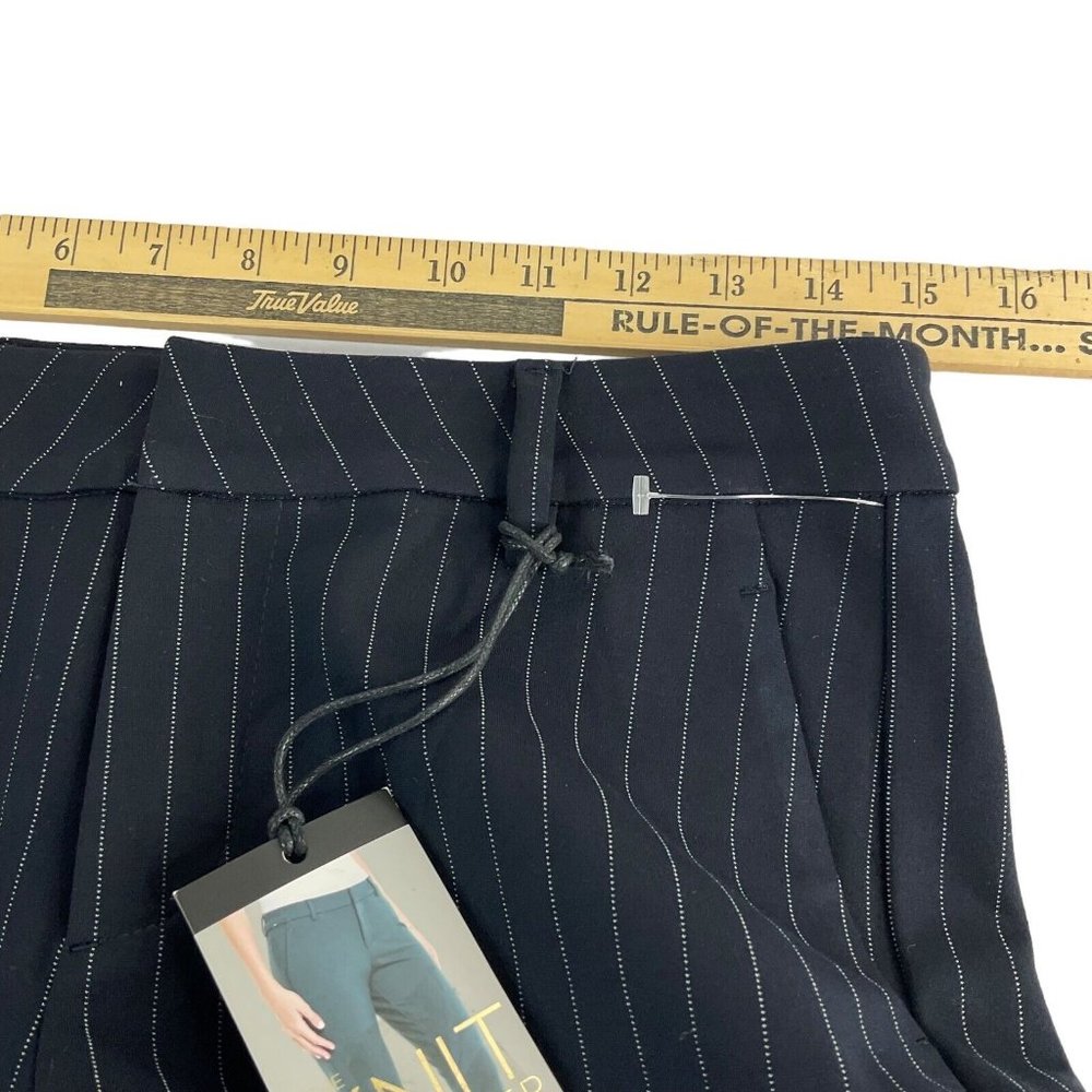 Liverpool Pants Womens 30" Blue Striped Knit Trouser Straight Leg Mid Rise $98 - Picture 4 of 8